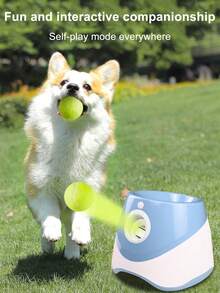 New Pet USB Rechargeable Long Lasting Smart Multi-Distance Ball Launcher, Outdoor Elastic Tennis Ball Throwing Device, Automatic Fetch Toy For Dogs