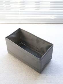 1 件纯色牛津布收纳盒，防水收纳袋，可折叠内衣隔层收纳盒，小尺寸桌面收纳盒，衣柜收纳，灰色抽屉式收纳盒