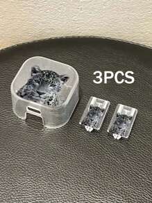 3 Peças Conjunto Protetor de Carregador e Cabo em TPU com Estampa de Leopardo e Tigre, Compatível com Adaptador de Carregador Rápido de 20W da Apple com Plugue UK, Acessórios de Carregador, Acessórios de Telefone