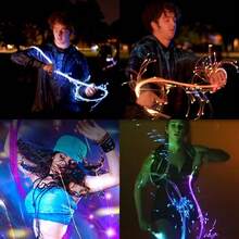 Rechargeable LED Fiber Optic Whip - 360° Swivel, 36 Mode Effects, Super Bright | Perfect For Raves, Parties, EDM, Light Shows, Festivals, Halloween & Christmas Decor - Colorful Glowing Braids - View 7