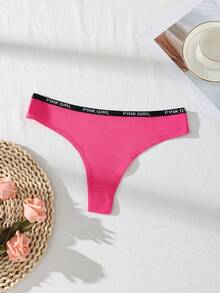 7-Piece Set Of Sporty Letter Elastic Ribbon Women's Thong Fashionable Low Waist Sexy Soft  Underwear Ropa Interior De Mujer - 彩色 - 查看 8