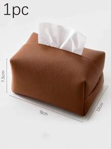 1pc New Stylish Simple Leather Tissue Box, High-Grade Home/Hotel/Restaurant Paper Napkin Organizer