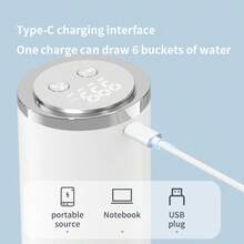 5 加仑水瓶泵，便携式饮水机，适用于 2-5 加仑饮用水，USB 充电，电池容量：1200mAh
