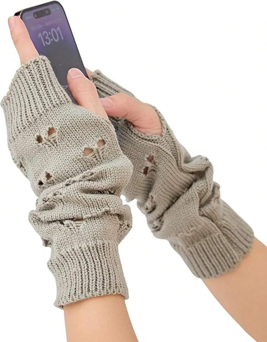 Fingerless Arm Warmers For Grunge Punk Style Accessories - Grey - View 1