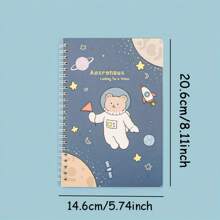 2 件可爱卡通图案创意线圈装订 A5 横线笔记本，适用于笔记和会议记录、学校用品、返校