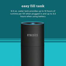 Homedics Portable Humidifier - Small Air Humidifiers For Bedroom, Plants, Office, Travel - Cool Mist Humidifiers, Color-Changing Accent Light, 2 Mist Settings, Black - 黑色 - 查看 10