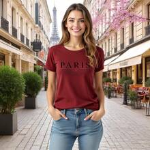 Playera para Mujer con Estampado Paris Francia  Estilo Casual y Moderno - Shedron - Ver 2
