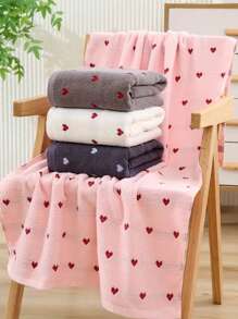 1 pezzo/2 pezzi (asciugamano + accappatoio) Asciugamano jacquard spesso e assorbente con motivo a cuore, asciugamano viso e corpo senza pelucchi, ideale per casa, bagno, palestra, SPA, piscina, morbido e delicato sulla pelle, adatto per salone di bellezza e bagno di casa