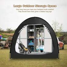 Portable Waterproof Bike Storage Shed Tent 2-4 Bicycles Durable Outdoor Shelter - 黑色 - 查看 8