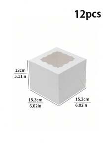3 قطع/6 قطع/12 قطعة علبة كيك مع نافذة شفافة، علبة مافن، علبة تغليف كب كيك ورقية، علبة طلب الخبز، علبة تارت، علبة معجنات، علبة تغليف بسكويت وكيك، علبة مافن، علبة معجنات، كيك بشكل نجمة الثلج - أبيض - مشاهدة 24