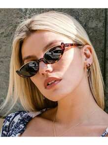 1 件女士猫眼个性化时尚眼镜，适合日常、街头、派对的时尚眼镜，猫眼形状墨镜