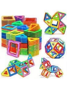 84PCS/56PCS Children's Magnetic Building Block Toys, Strong Magnetic Large Particles, Assembly, STEM Early Education, Intellectual Development, Boys And Girls' Birthday Gifts