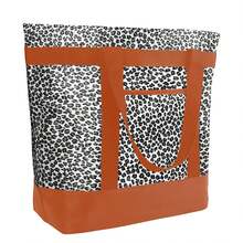 Insulated Reusable Tote Bag For Grocery Shopping For Women/Men, Pizza/Food Delivery Bag To Keep Food Cold/Hot For  Eats/Doordash/Grubub, Cooler Bags For Travel/Beach/Picnic, Cow Print - Multicolor - View 1