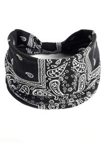 1/4 Stück Damen Bandana im Boho-Stil, Cashew Yoga Sport Stirnbänder, schweißabsorbierende, elastische Haaraccessoires für Damen, breite bedruckte elastische Stirnbänder für Damen