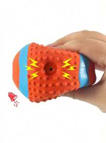 Interactive Pet Squeaky Toys, Pet Chasing Toys Ball, Dog Football/Volleyball/Rugby, Squeaky Dog Balls, Interactive Latex Rubber Squeaky Dog Toys, Soft Bouncy Fetch Toys For Small Dogs, Training Tools, Pet Supplies, No Battery Required - Multicolor - View 5