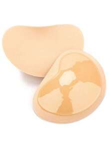 1 Pair Bra Pads Inserts Sticky Bra Push Up, Silicone Adhesive Breast Lift Waterproof Padding For Women Sports Swimsuits Bikini Dress Bathing Suit,  Beige And Black