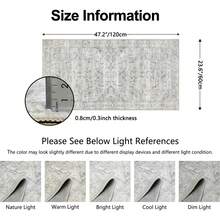 1PCS  Distressed Runner Rug For Hallway  Vintage Kitchen Rugs Non Slip Floor Carpet Runner Washable Area Rug Runner For Bedroom Laundry Room  Carpet In Autumn And Winter - 灰色/米色 - 查看 2