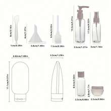 Kit 11 Frascos Porta Shampoo/ Cremes/ Plastico Para Viagem - Transparente - Visão 2