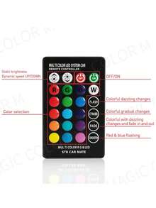 Multicolor RGB Pinch Type T10 LED Spotlights With Remote Control For Universal Car Motorcycle 12v Pair - Multicolor - View 4