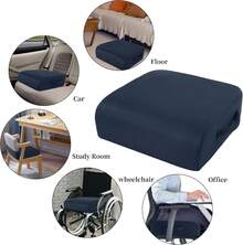 MABOZOO Extra Thick Chair Cushions,Office Chair Booster Seat Cushion To Raise Seat Height For Pain Relief,18 X 16 X 6 Inch Non Slip Memory Foam Thick Cushion With Carry Handle(Black) - Navy Blue - View 2