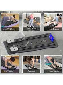 6-In-1 Multi-Function Core Training Fitness Board, Flexible Fitness Board, Abdominal Wheel, Auto-Rebound, Core Exercise, Home Workout Equipment - Multicolor - View 6