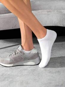 2/5/10 pares de meias esportivas masculinas, meias brancas estilo barco, respiráveis e que absorvem a umidade, tênis, badminton, corrida, basquete