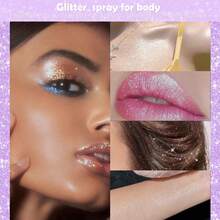 Body Glitter Spray, 30ML Bulk Laser Body Glitter Powder Holographic Hair Spray Silver Glitter Fluorescent Pen Festival Carnival Clothing Accessories Hair Face Nail Art - Rainbow - Rainy-rainbow - View 11