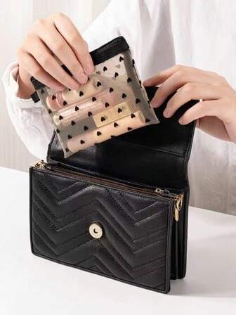 1pc Mini Heart Shape Mesh Makeup Bag, Portable Flocked Multipurpose Clear Lipstick Pouch Bag, Room Decor, Bags, Makeup Bag, Organizer, Storage, Makeup Bags, Toiletry Bag, Desk Organiser, Cosmetic Bag, Makeup Pouch, Make Up Organizer, Makeup Pouchs, Makeup Bags, Cosmetic Bag, Makeup Organiser, Makeup Pouch, Bag, Make Up Pouch, Makeup Bags, Small Makeup Bag, Cosmetic Bag, Christmas Gifts, Pouch, Clutch / Small Handbag, Makeup Organizer, Pouch, Brush Holder, Mini Pouch, Large Capacity Pouch,Gifts For Women,Christmas Gifts,Gift Ideas For Women