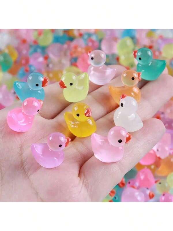 10/20/50/100pcs Glow In The Dark Ducks, Mini Ducks For Decorating Aquariums And Garden Mini Landscapes DIY Toy House Decorations, Suitable For Birthday Gifts, Parties And Holiday Decorations, Garden Mini Decorative Ducks, Glow In The Dark Toys Candy Bag Fillers, Holiday Gifts (Mixed Color Shipping)