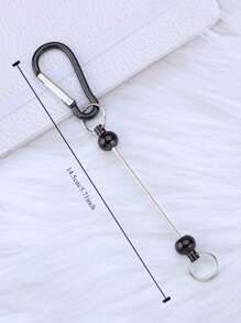 4/8pcs Colorful Beaded Keychains, D-Shaped Clasps, Metal Hooks, DIY Keychains Bulk With Outdoor Hooks For Backpack Pendant Accessories