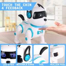 Jiakora 1 Perro Robot Interactivo con Control Remoto Infrarrojo, Sensor de Tacto, Función de Cantar y Bailar, Batería de Litio Recargable por USB, Hecho de Material ABS, Regalo Ideal para Cumpleaños, Navidad, Halloween, Juguete Mascota Interactiva | Perro de Juguete de Moda | Juguete de Plástico Duradero