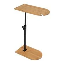 C-Shaped Side End Table, Sofa Tub End Table, Bathtub Tray Table - Baumstammfarbe+Schwarz - View 10