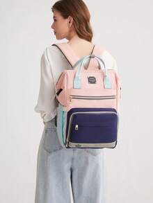 LEQUEEN 1 buah Tas Mummy Kain Oxford dengan Banyak Kompartemen, Tas Popok Ibu Hamil Kapasitas Besar untuk Bepergian, Desain Ransel Cocok untuk Wanita Hamil - MultiWarna - View 9