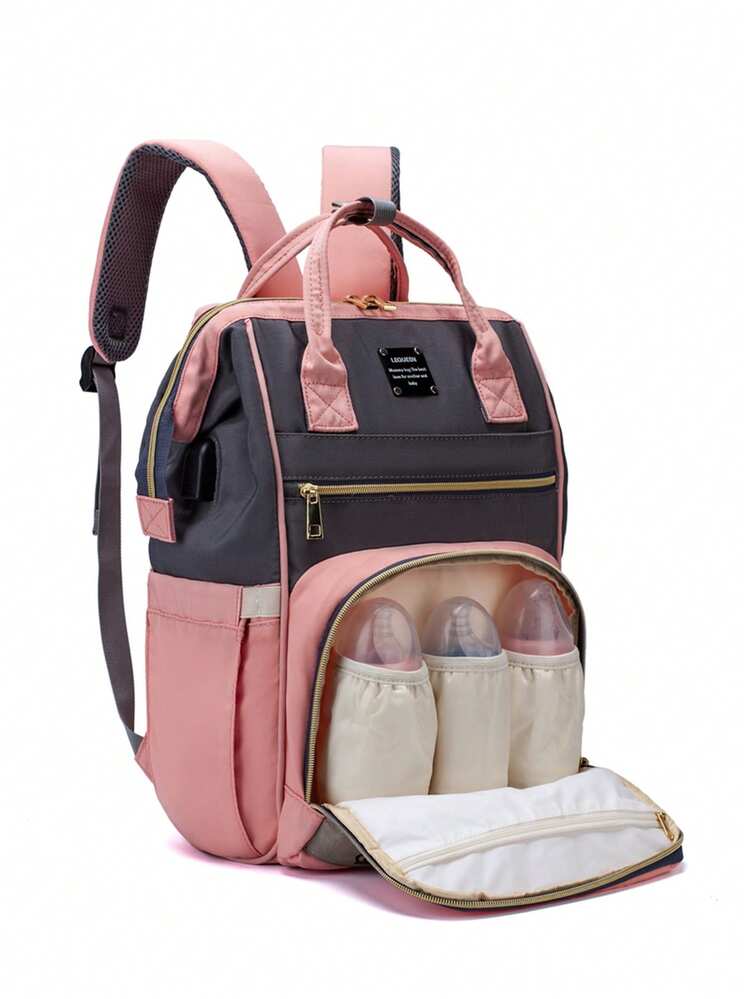 1pc Oxford Cloth Mummy Bag With Multiple Compartments, Large Capacity Maternity Diaper Bag For Traveling, Backpack Design Suitable For Pregnant Women - Multicolor - View 19