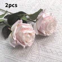 1PC/2PCS玫瑰，仿真多色玫瑰，用于婚礼装饰，派对装饰，人造玫瑰，手工花束，塑料花，情侣礼物，以及各种节日，婚礼装饰，节日派对桌面装饰，家居装饰，情侣表达，桌面花束