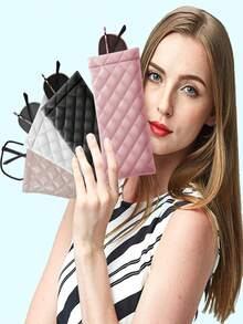 4pcs Portable Squeezed Glasses Case - PU Leather Soft Sunglasses Bag, Portable Phone Sunglasses Storage Box Covertravel Essentials Travel Accessories Travel Bag For Vacation Holiday Back To School School Stuff Sunglasses Women