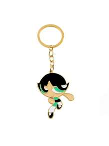 THE POWERPUFF GIRLS 2/3/4pcs Random Color Cartoon Policewoman Keychain, Versatile Car Key Chain, Bag Pendant Accessories