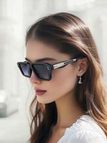 SeeBand Gafas de moda con montura cuadrada rectangular para hombres y mujeres, gafas de diseñador con estilo retro de los 90