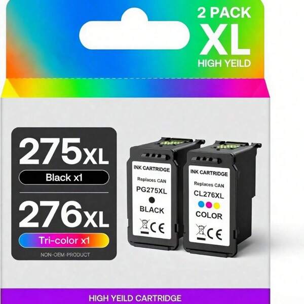 275XL 276 XL Ink Cartridges For Canon Ink 275 And 276 For Canon PG-275 CL-276 Ink Cartridges Compatible For PIXMA TR4720 TS3522 TR4722 TS3500 TS3520...