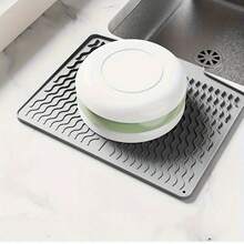 硅胶碗碟干燥垫、厨房用具沥水垫、硅胶沥水垫、柔性橡胶碗碟沥水垫、耐热硅胶垫、台面垫、水槽垫、多功能隔热垫、杯架、滤水垫 - 彩色 - 查看 4