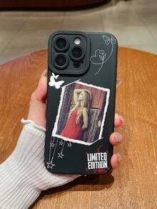 1 个可定制照片手机壳，带蝴蝶线图案设计，哑光黑色硅胶镜头保护手机壳，兼容 16 Pro Max/16 Pro/15 Pro Max/14 Pro Max/13 Pro Max、S22 Ultra/S23 Ultra/S24 Ultra、OPPO A53/A14/A15、Redmi A52s/P30/P30 Pro、Honor X6/X7b/X8b，可发送生活、情侣、家人、朋友等个人照片，适合日常使用和礼物