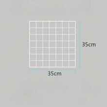 Estantes de fotos y arte de rejilla, soportes de exhibición de metal modernos para paneles de rejilla, soportes de escritorio y estantes para joyería - Cuadrícula blanca - Ver 3