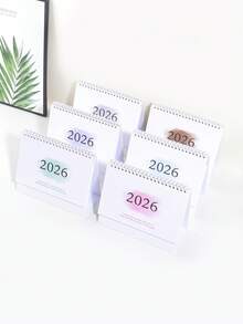 1pc Retro English Edition 2026 Calendar, Compact Vertical Flap Design, Creative Metal Ring Binding, Clear Monthly Layout - Perfect For Home Office Or School Organising, School Supplies,Back To School - Multicolor - View 7
