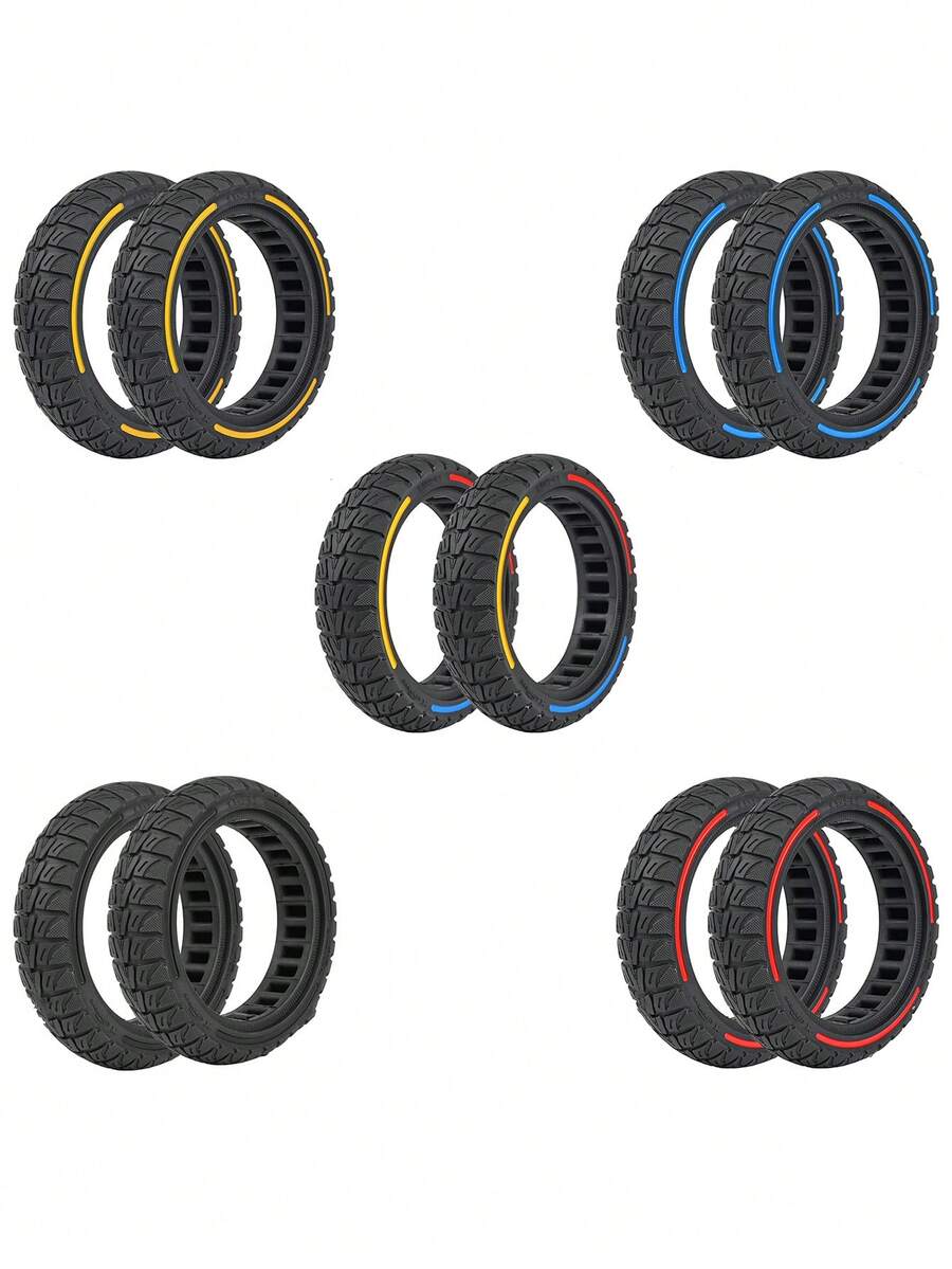 GLDYTIMES 8.5 Inch Off-Road Solid Rubber Tire Replacement For Gotrax GXL V2/XR/APEX XL Hiboy S2/S2R M365/Pro Electric Scooter 8.5 Inch Solid Tire Replacement (Black 2Pcs) - Multicolor - View 1