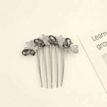 1pc Metal Rhinestone Inset Hair Comb, 5-Tooth Hair Clip For Bun, Ponytail Hair Accessory, Hair Accessories, Hair Accessories, Wedding, Combs, Side Comb
