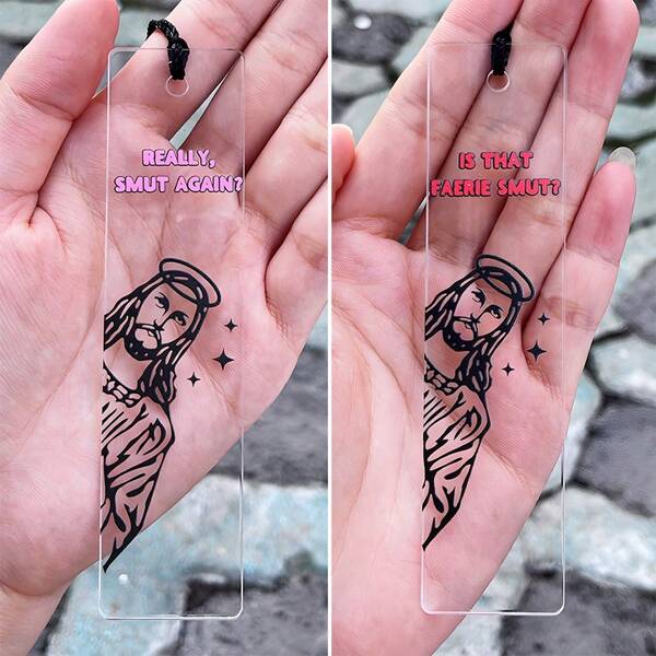 2pcs Acrylic Jesus Christ Figure Bookmark With Tassels, Funny And Interesting Gift For Readers, Friends And Coworkers, School Supplies,Back To School