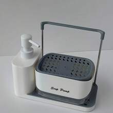 1 Set Soap Dispenser With Sponge Holder, Soap Pump And Sponge Holder, Suitable For Kitchen Sink, Silver Metal, Multifunctional Dish Soap Dispenser Set With Sponge Holder, Plastic Material, Standalone, Batteryless, Perfect Pump, Leak-Proof Design, Great Gift For Holidays And Back To School - Multicolor - View 13