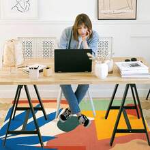 Chakme Office Chair Mat For Hardwood Floor, 48"X36" Easy Glide Computer Desk Mat Protector For Rolling Chair Under Desk Rug Nonslip Backing, Machine Wash, (Boho) - Colorful - View 2