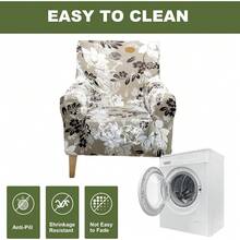 Local Delivery - Banquet Armchair Slipcover Printed Chair Covers With Arms Stretch Club Chair Slipcover Soft Armchair Sofa Covers Anti-Slip Furniture Protector For Dogs Pets Home Living Room Decor, 14 - 51 - 查看 5