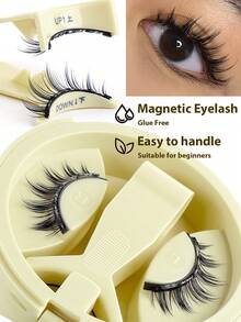 MAGEFY 1 Bộ mi giả CC Curl từ tính kèm kẹp từ tính, gói tất cả trong một, mi giả tự nhiên có thể tái sử dụng kèm nam châm mạnh, mi tròn từ tính, di động, mi giả chồn dùng hàng ngày, không thấm nước, mi truyện tranh không cần keo, đuôi mắt dài giúp làm to cả hai mắt, mi giả mềm mại dùng hàng ngày, mi manga, vật dụng thiết yếu khi đi du lịch, kỳ nghỉ ở bãi biển, chuyến cắm trại, dụng cụ trang điểm khi trở lại trường - Lông mi Manga nhọn - Xem 8